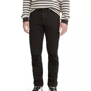 Levi's 512 Jeans Distressed Slim Taper Stretch Men's Black Size 30x30 W 30 L 30